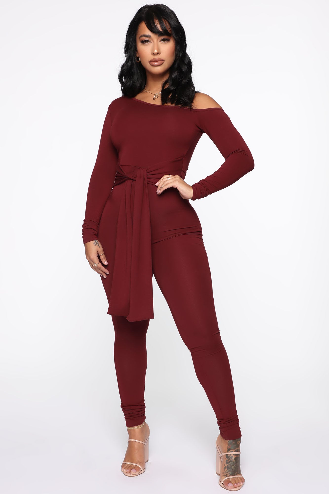 Wrapped In Self Love Jumpsuit - Burgundy – Fashion Nova