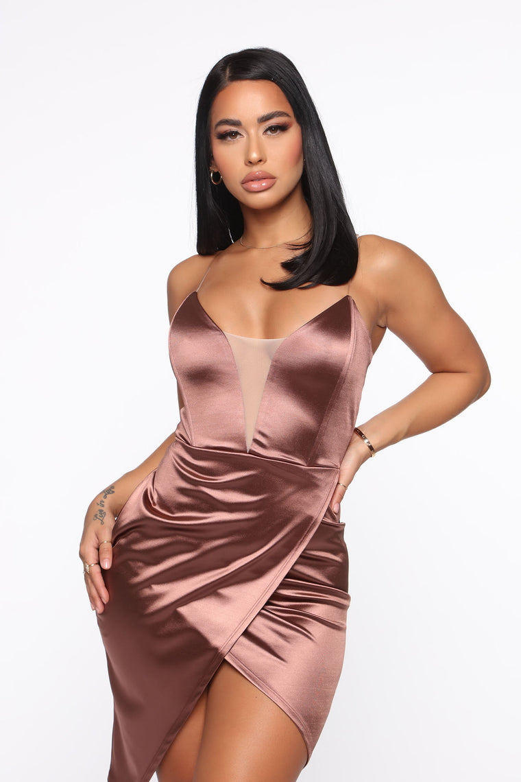 satin your own time midi dress