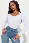 Briana Long Sleeve Top - White