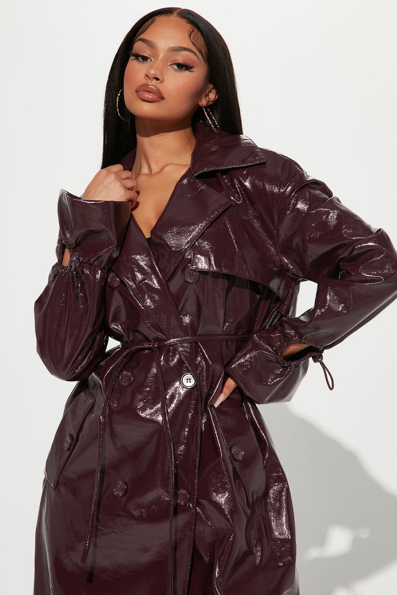 Undercover Hottie Trench Coat - Burgundy | Fashion Nova, Jackets ...