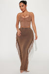 Sahara Mineral Wash Maxi Skirt - Brown