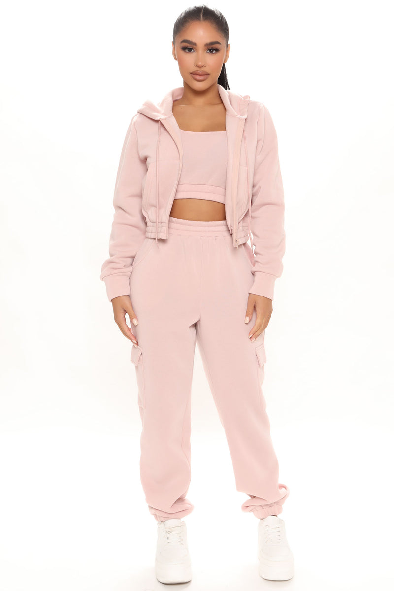 About Time 3 Piece Jogger Set - Rose | Fashion Nova, Lounge Sets ...