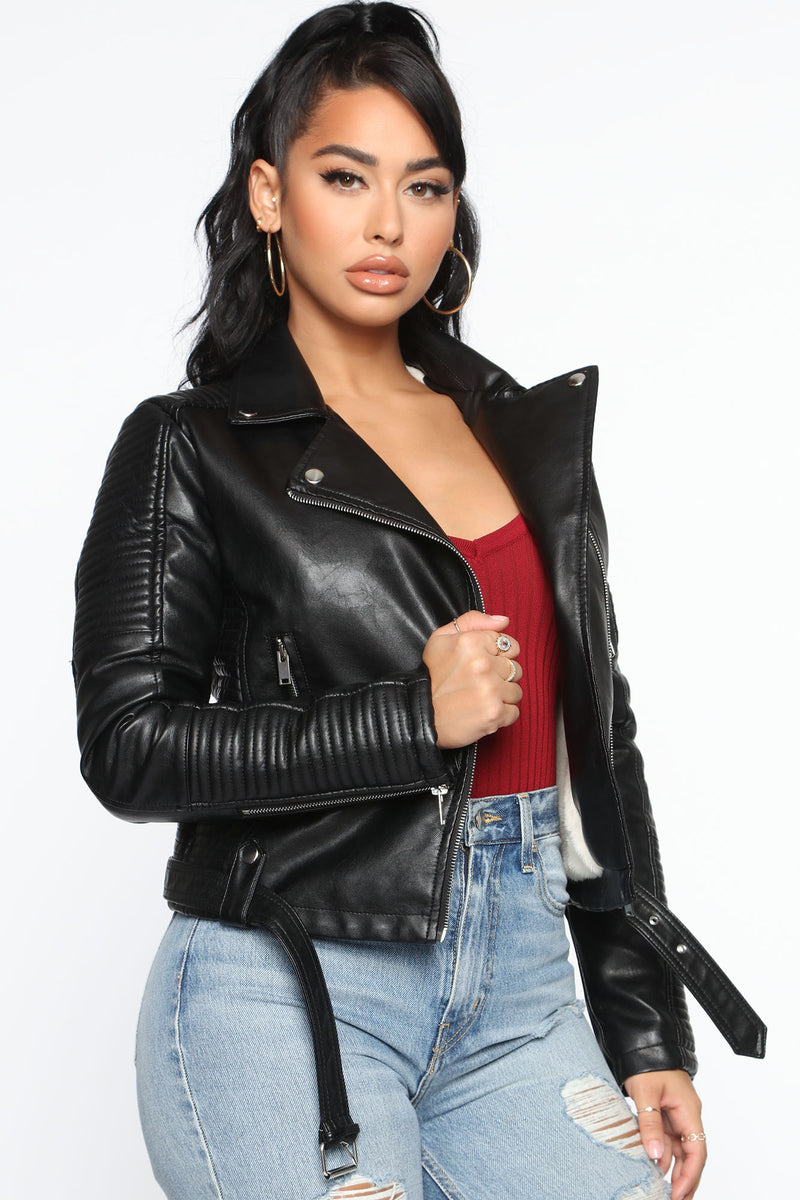 Can't Stop Me Now PU Leather Jacket - Black, Jackets & Coats | Fashion Nova