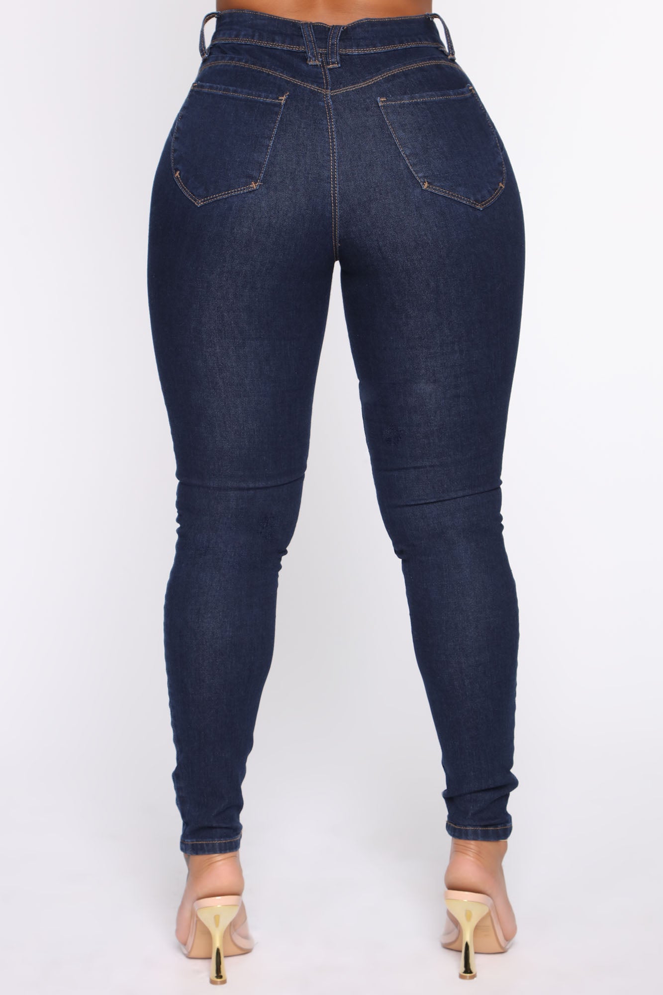 Serves Meets Curves High Rise Skinny Jeans - Dark Denim – Fashion Nova