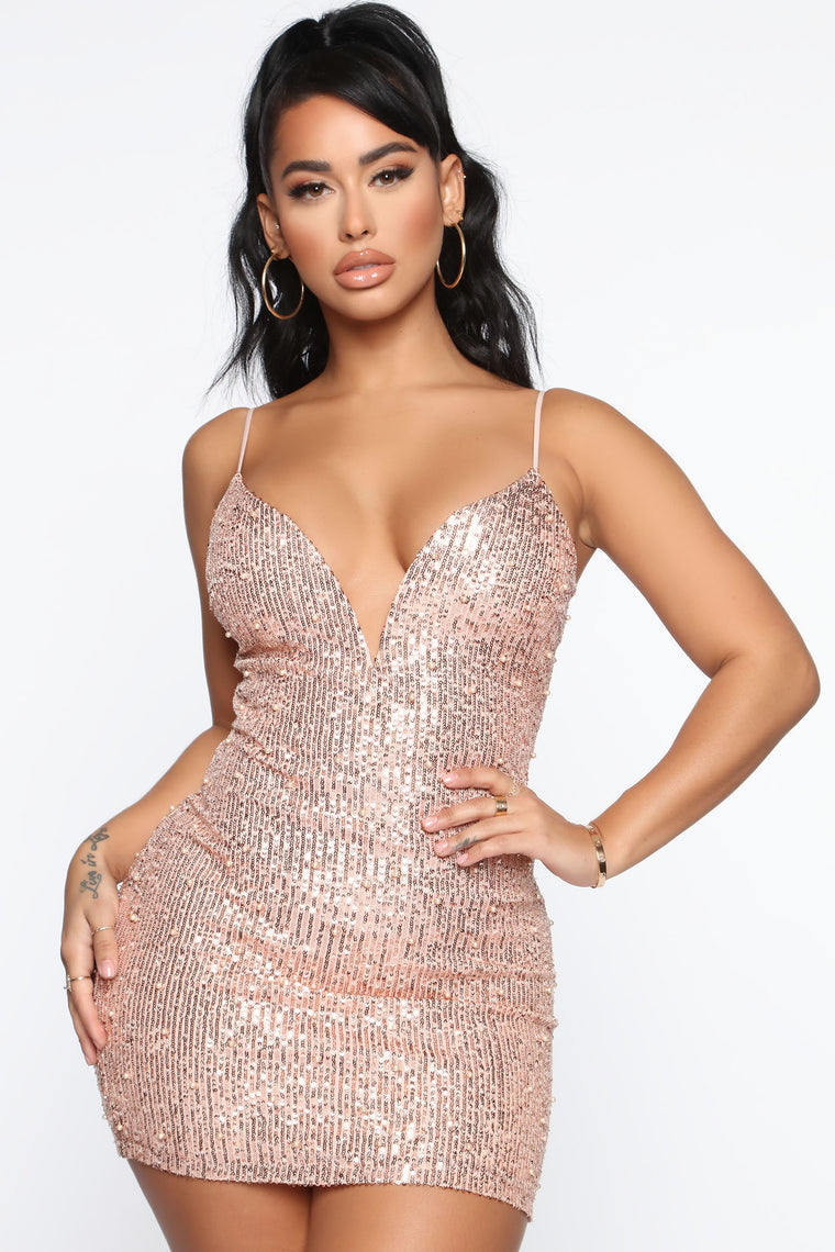 rose gold mini dress