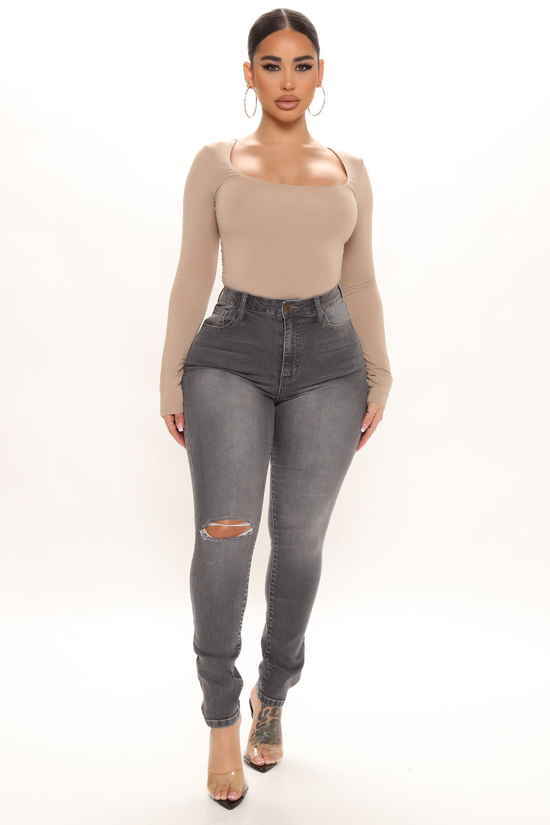 Going Out High Rise Stretch Skinny Jeans - Grey | Fashion Nova, Jeans ...