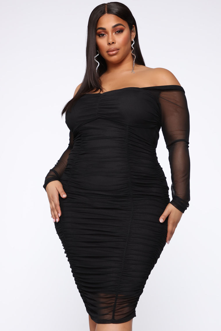 fashion nova black plus size dress