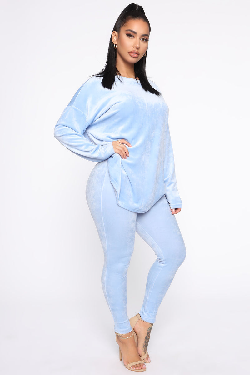 Feelin' Softie Velour Pant Set - Blue | Fashion Nova, Matching Sets ...