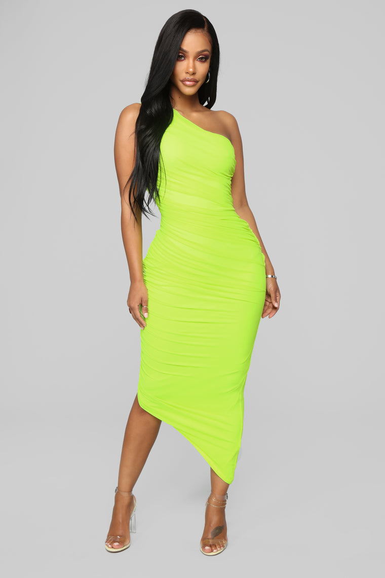 fashion nova neon yellow dress