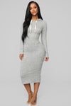 Play By Play Hoodie Dress - Heather Grey