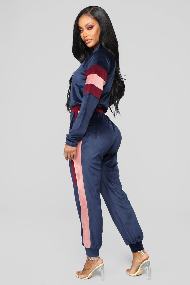Luxe Life Premium Velour Jumpsuit - Navy | Fashion Nova, Jumpsuits ...