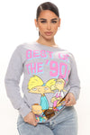 Best Of The 90's Long Sleeve Top - Heather Grey