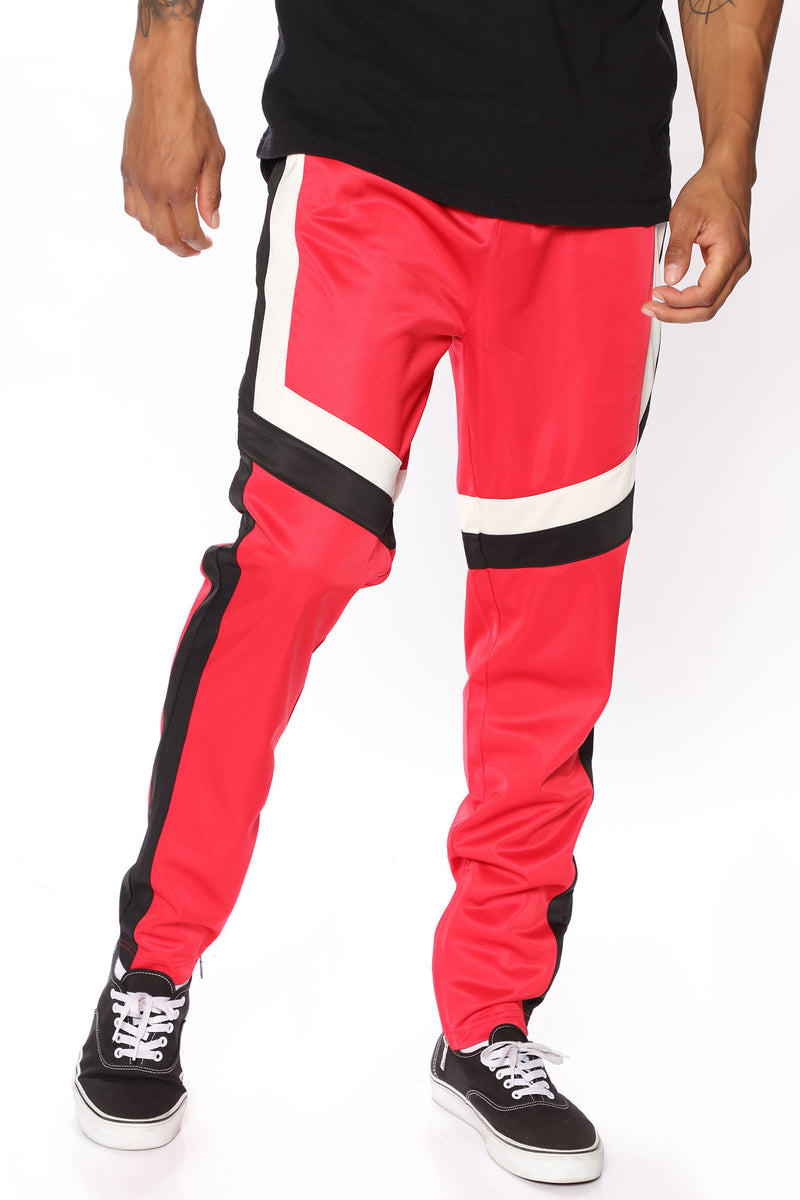 Double Paneled Side Striped Track Pants - Red/combo | Fashion Nova ...