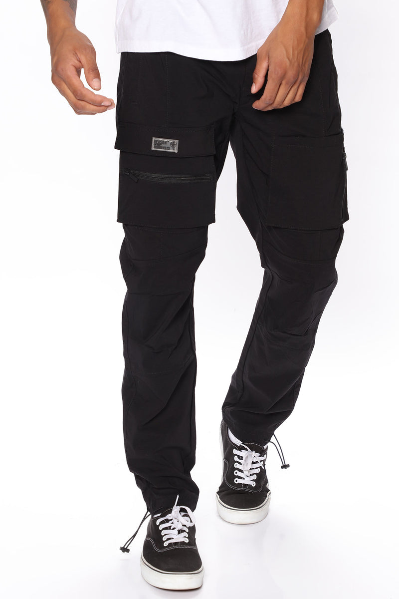 Easy Nylon Cargo Pants - Black | Fashion Nova, Mens Pants | Fashion Nova