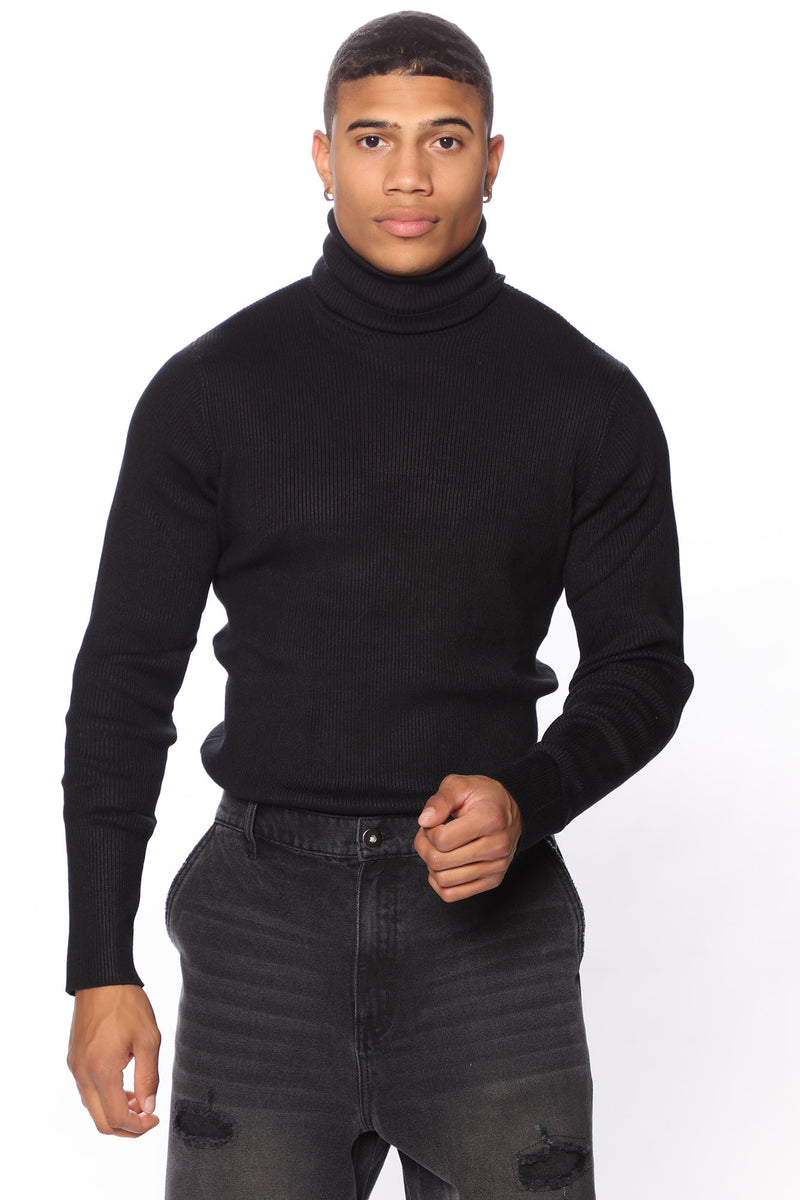 Viscose Ribbed Turtleneck - Black | Fashion Nova, Mens Sweaters ...