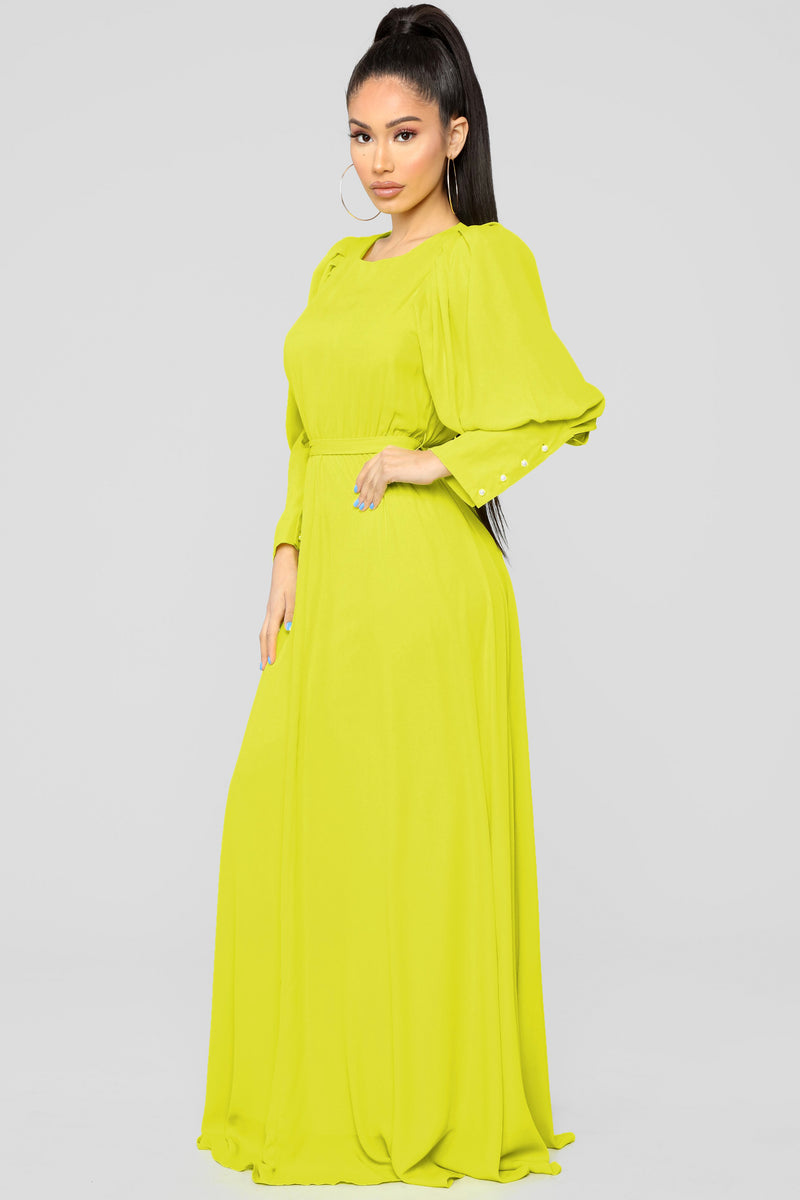 Keep The Lights On Puff Sleeve Dress - Yellow | Fashion Nova, Dresses ...