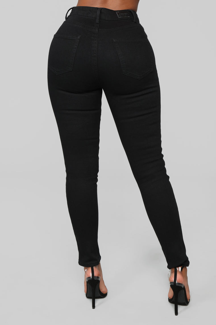 Center Of Your World Ankle Zipper Jeans - Black – Fashion Nova