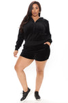 The OG Trendsetter Velour Short Set - Black