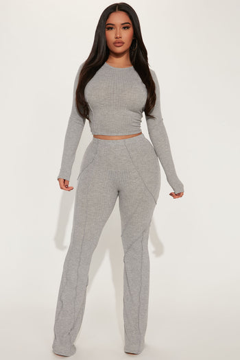 Another Dream Pant Set - Heather Grey, Fashion Nova, Matching Sets