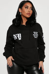 New York Attitude Graphic Hoodie - Black