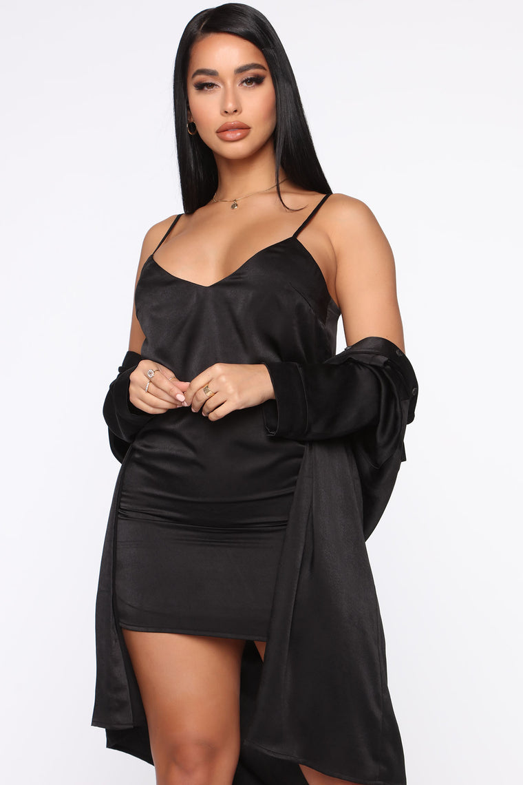 2 piece black dress set