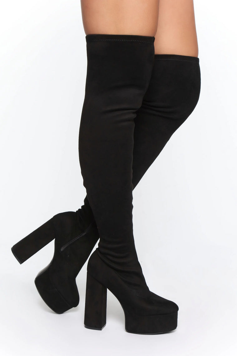 Studio Queen Thigh High Boots - Black 