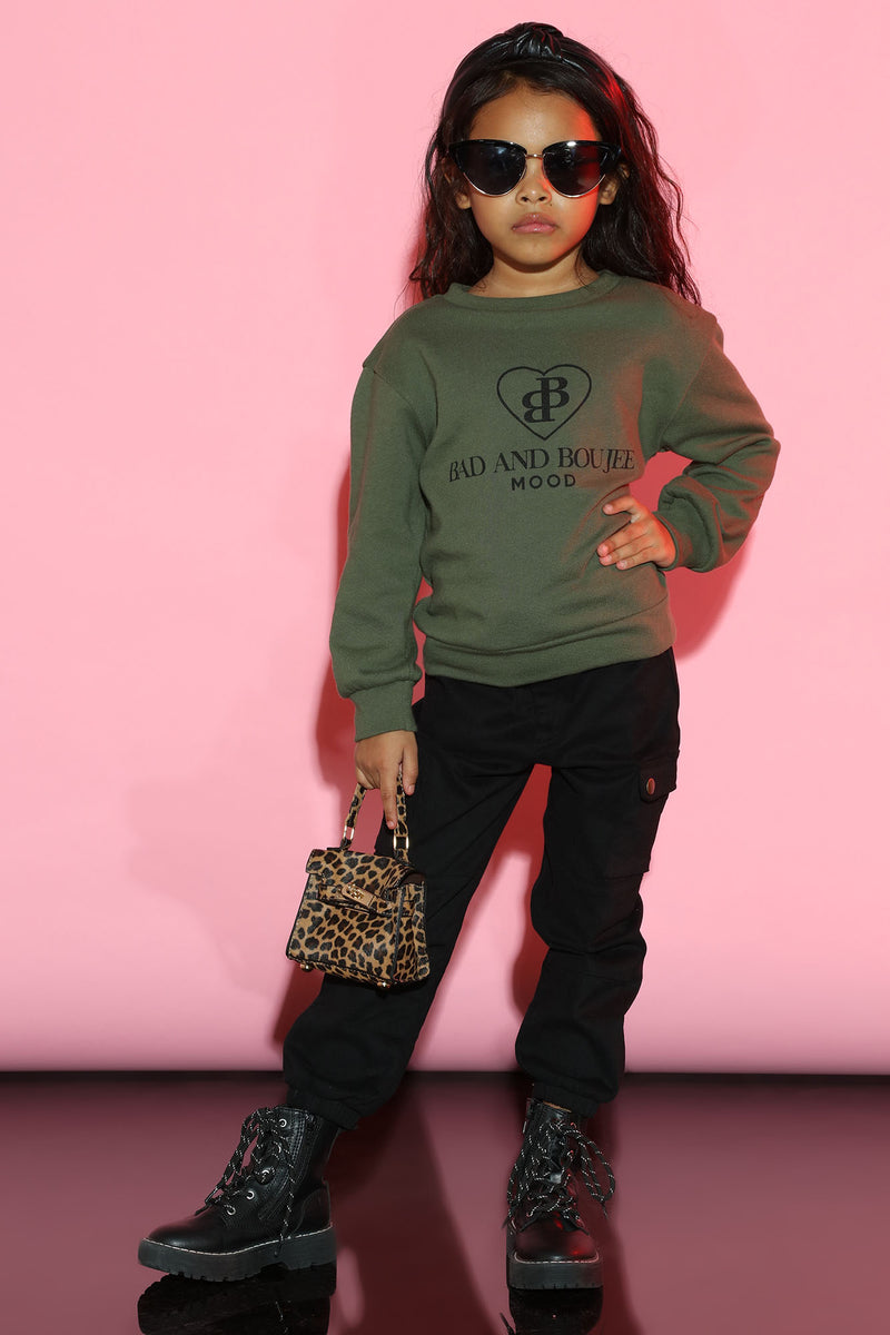 Mini Bad And Boujee Sweatshirt - Olive | Fashion Nova, Kids Sweatshirts ...