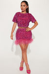 Perfect Night Out Sequin Skirt Set - Pink