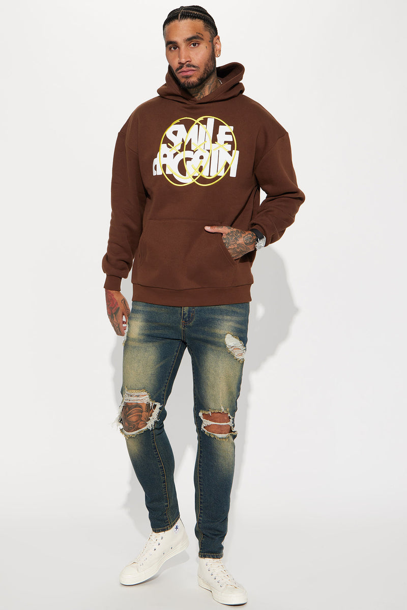 Smile Again Embroidered Hoodie - Brown | Fashion Nova, Mens Fleece Tops ...