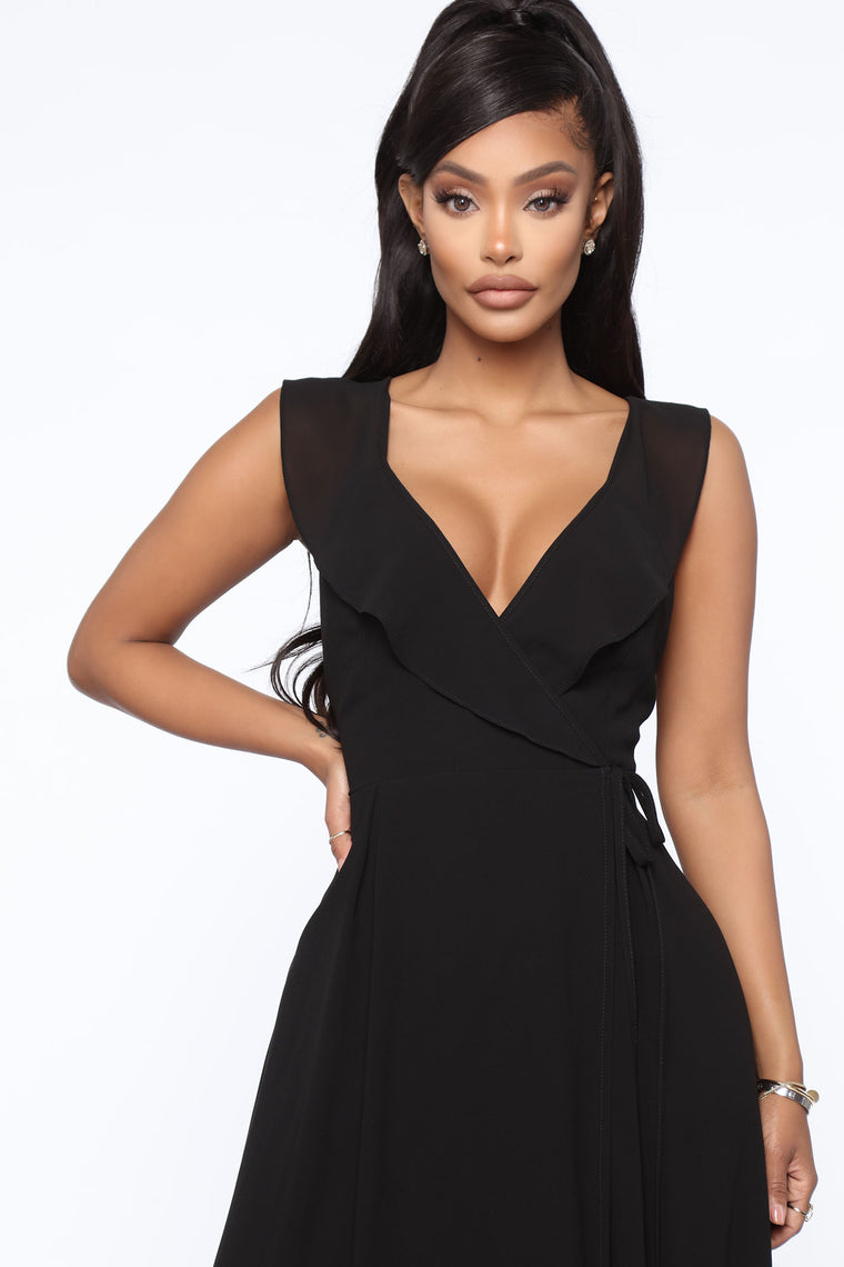 wrap black dresses