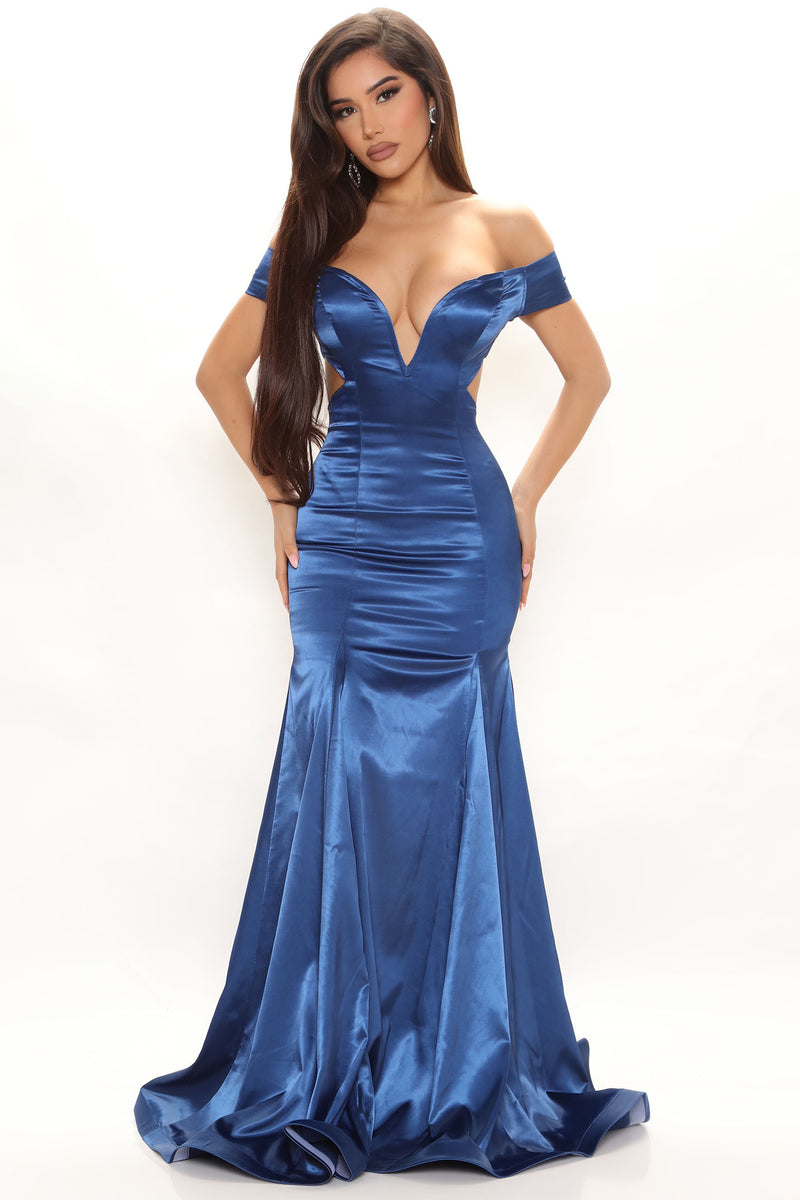 Wildy Extravagant Satin Maxi Dress - Navy | Fashion Nova, Dresses ...