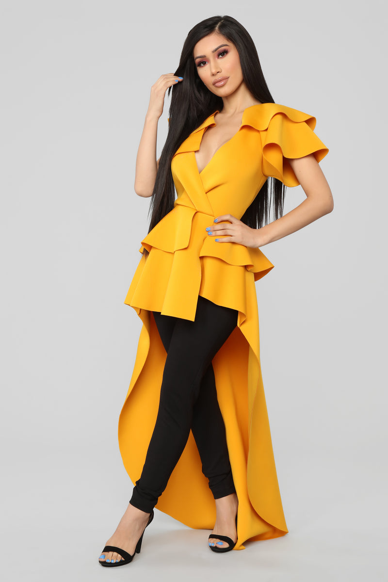 Just One Touch Hi Lo Top - Mustard | Fashion Nova, Knit Tops | Fashion Nova