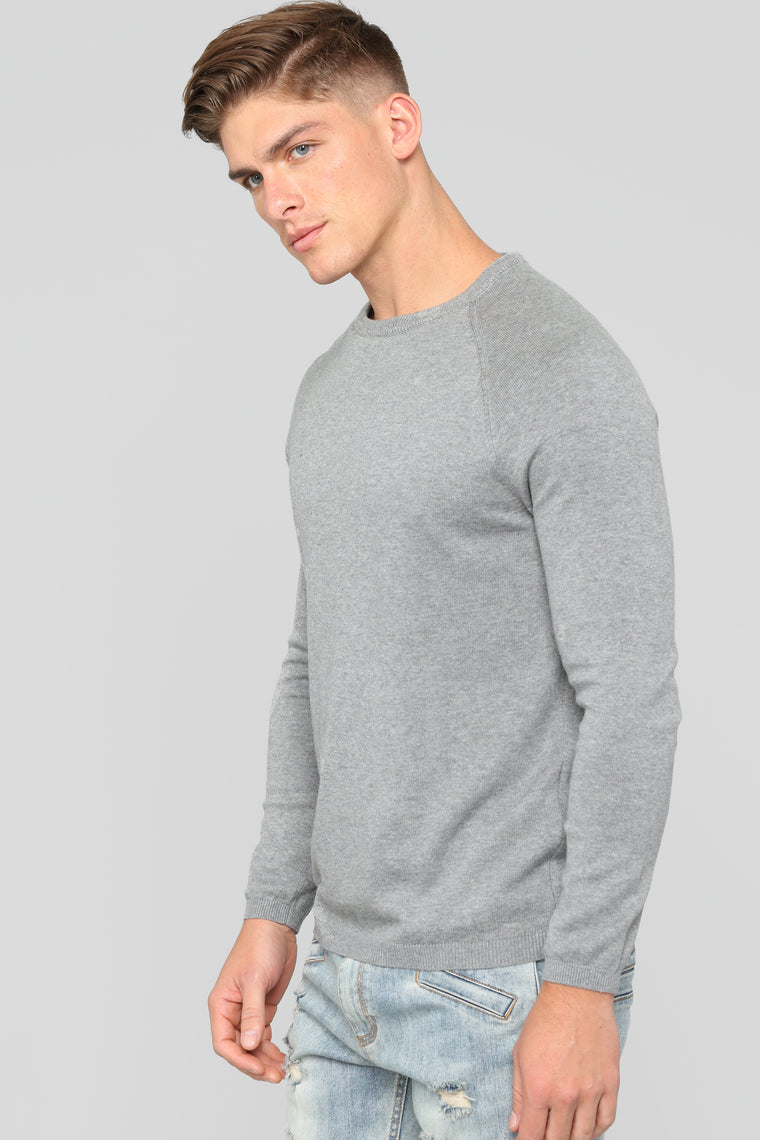 Daniel Crew Neck Sweater - Charcoal, Mens Sweaters | Fashion Nova