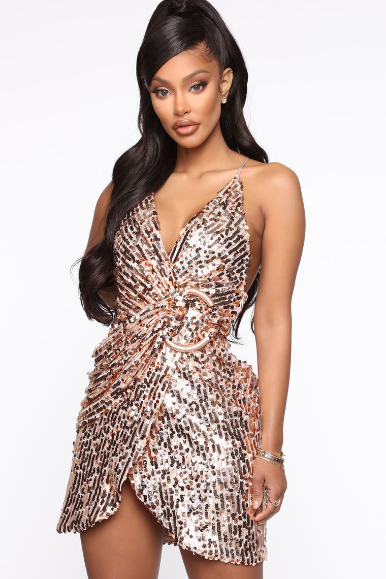 mini dress rose gold