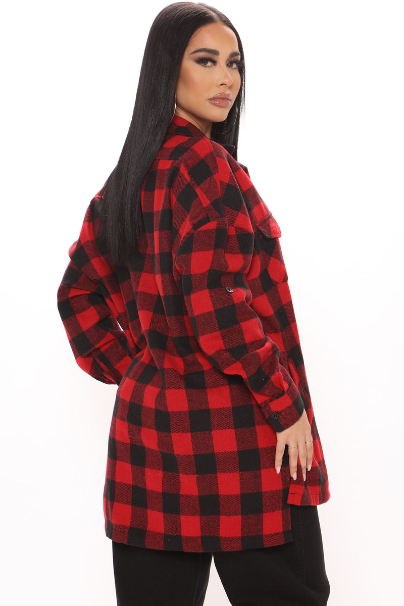 By All Means Oversized Plaid Shirt - Red/combo | Fashion Nova, Shirts ...