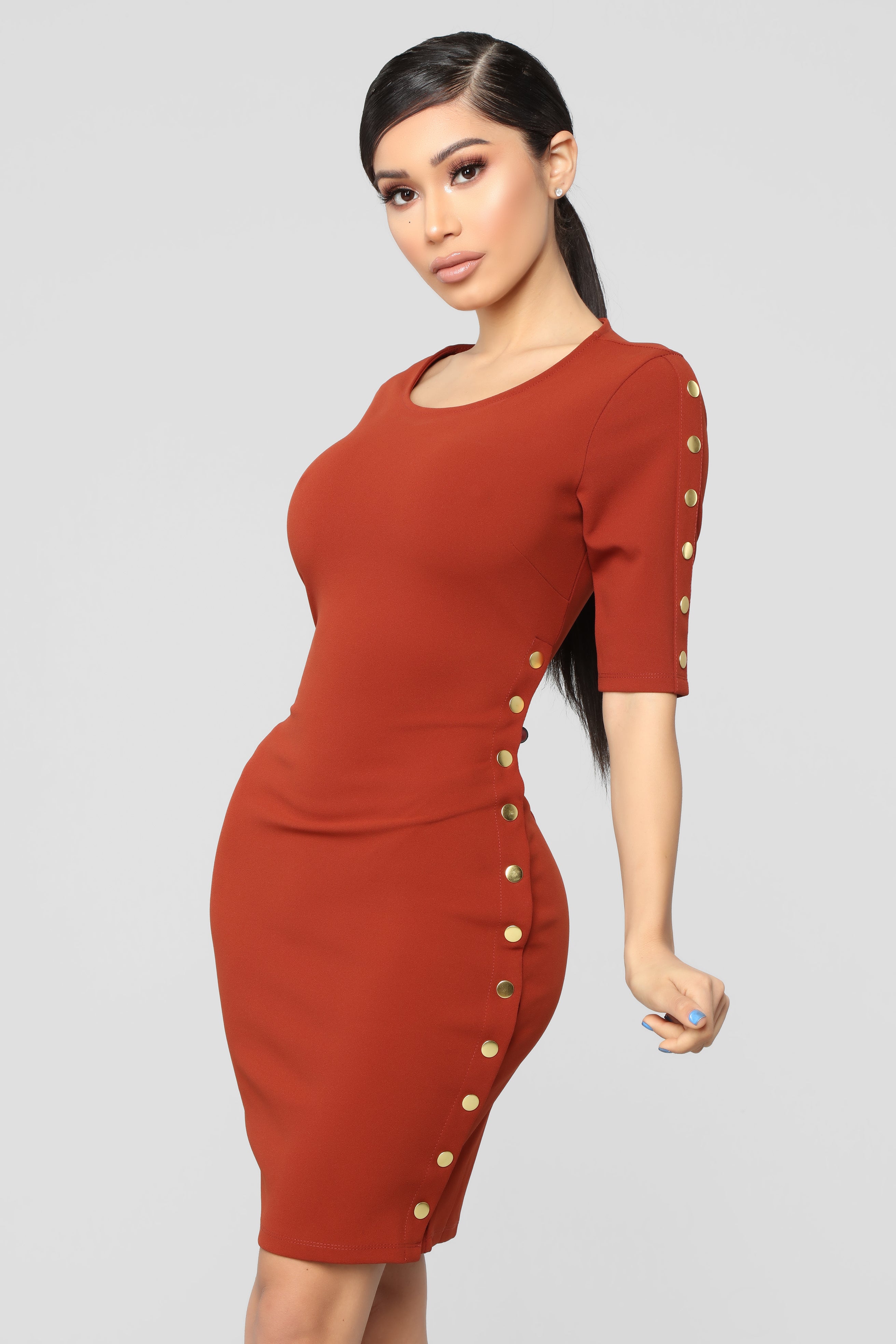 Don't Make Me Snap Sweater Dress - Rust – Fashion Nova