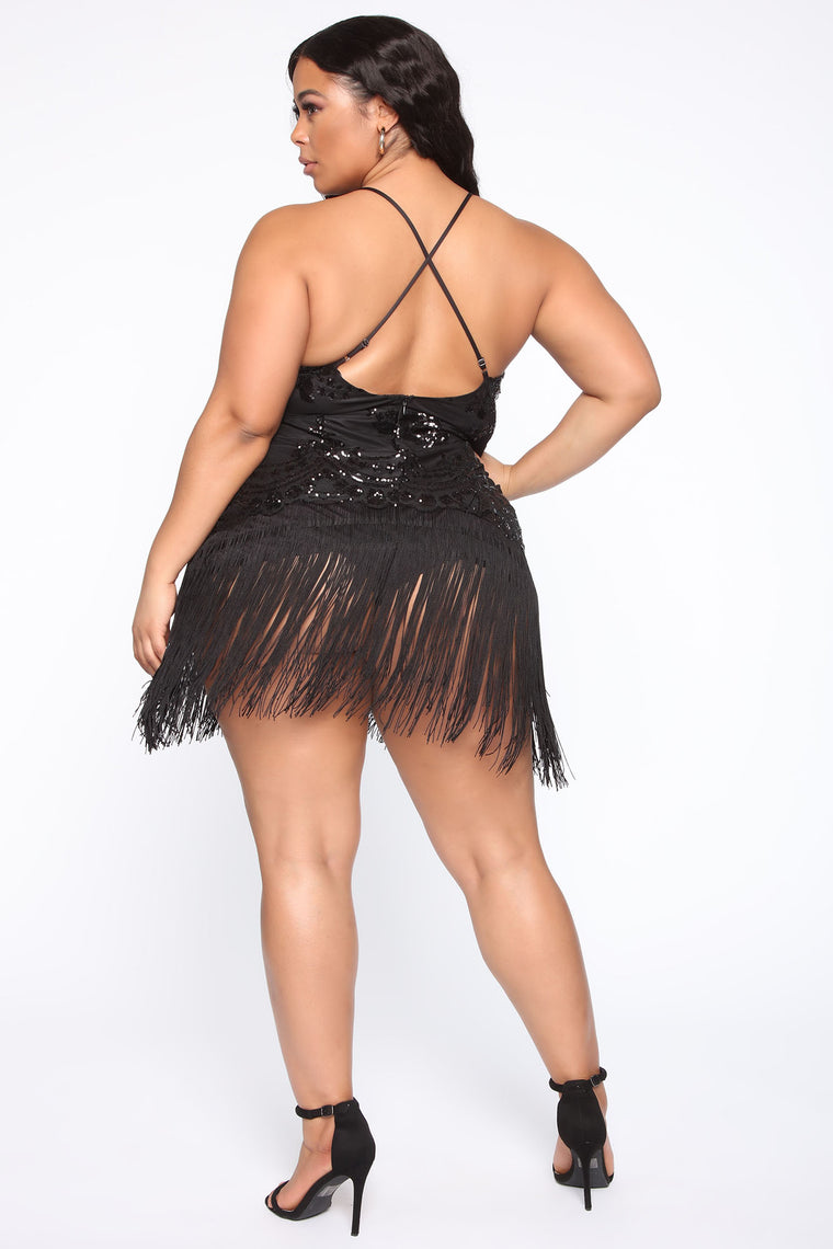 fashion nova speakeasy fringe dress