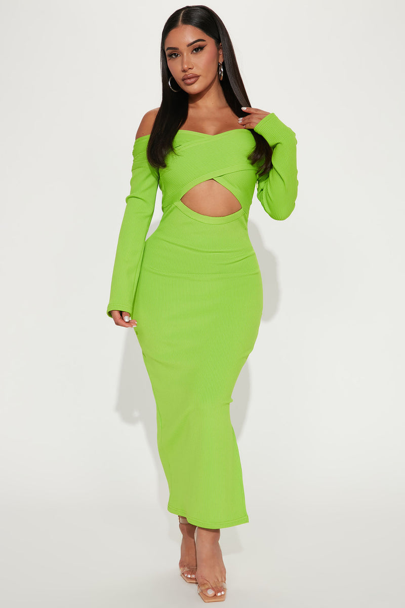 Gina Midi Dress - Lime | Fashion Nova, Dresses | Fashion Nova