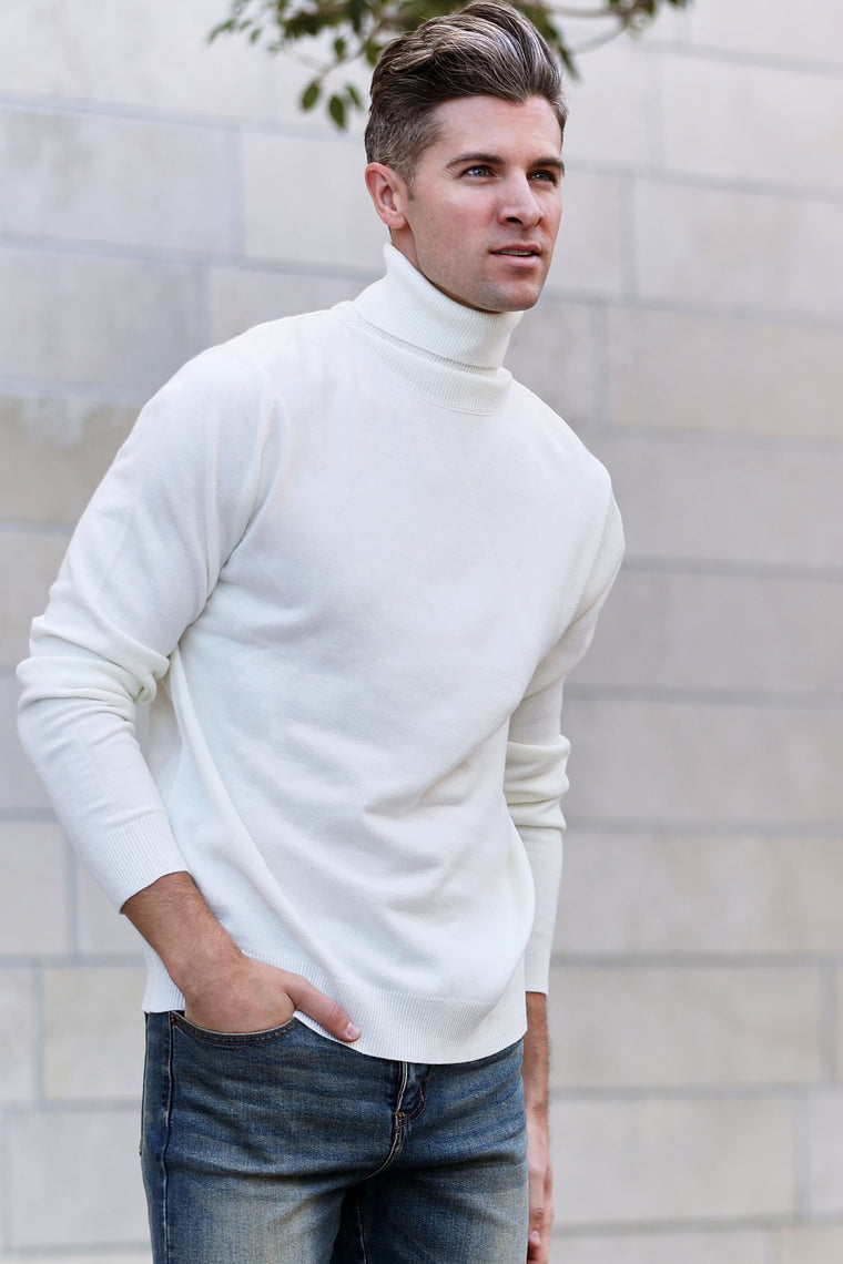DeAngelo Turtleneck Sweater - Off White - Mens Sweaters - Fashion Nova
