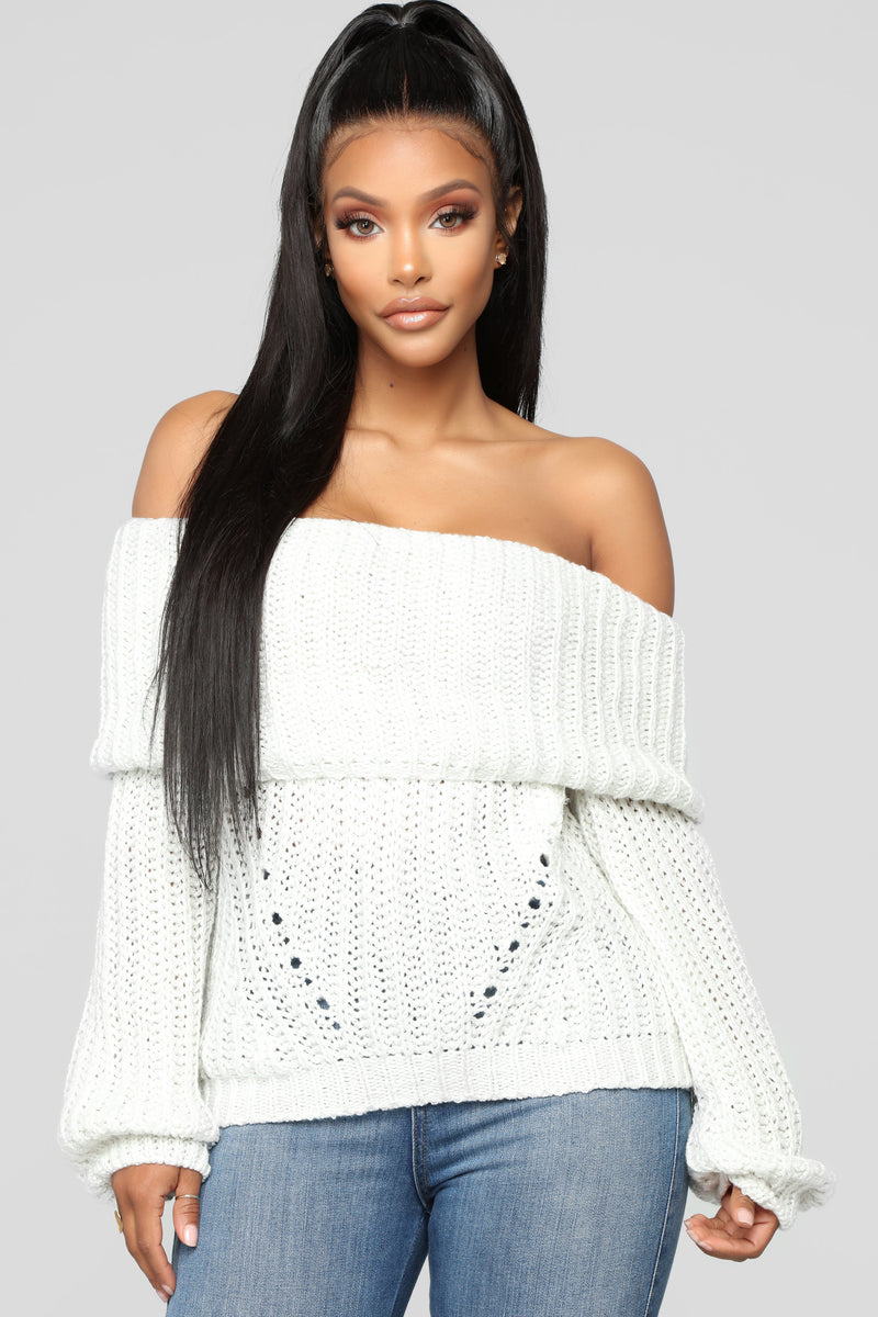 Brandy Foldover Sweater - Ivory | Fashion Nova, Sweaters | Fashion Nova