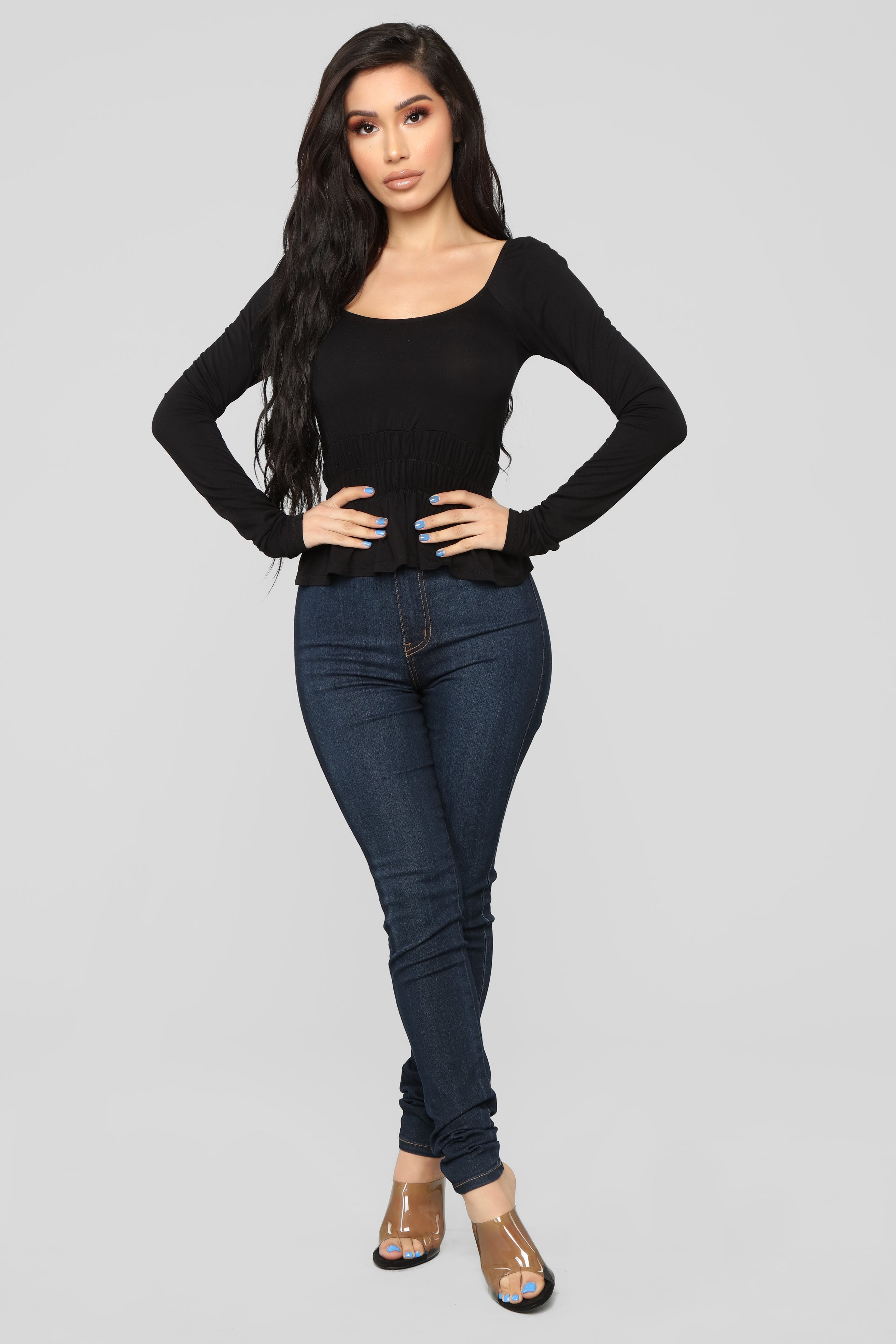 Sweet Angel Smocked Top - Black – Fashion Nova