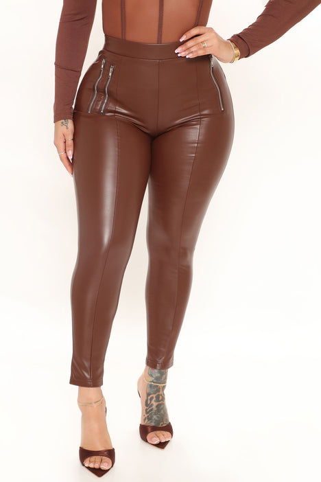 Double Dare Faux Leather Pants - Camel, Fashion Nova, Pants