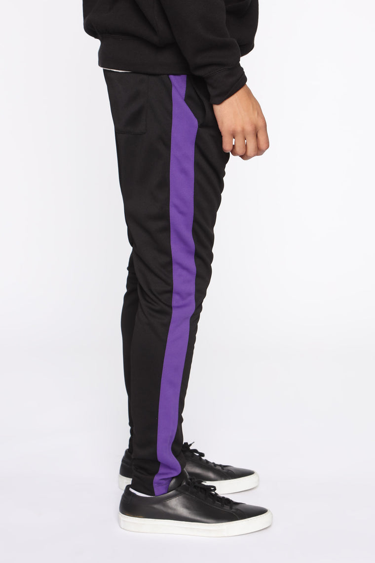 epitome side stripe track pants