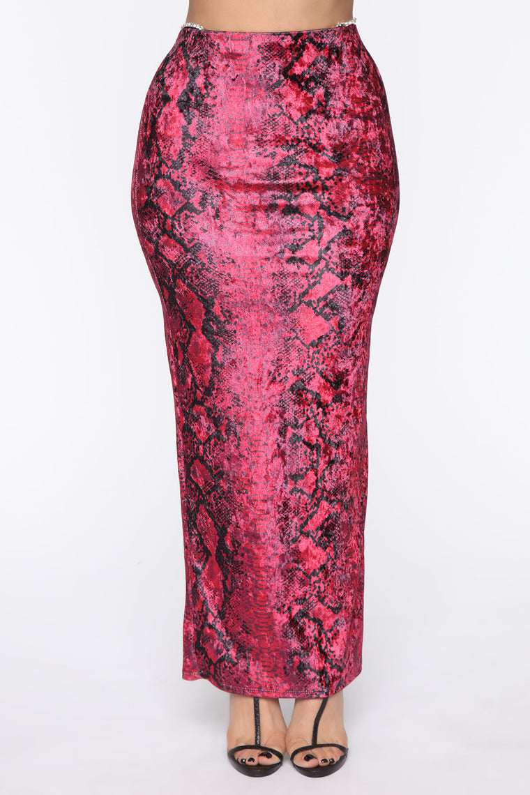 Crushing It Velvet Skirt Set - Burgundy - Matching Sets - Fashion Nova
