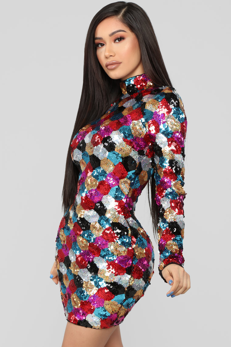 Colorful Soul Sequin Dress - Multi