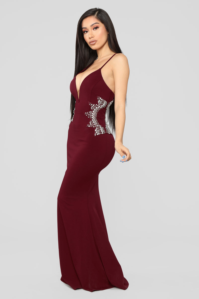 Star Status Maxi Gown - Burgundy | Fashion Nova, Dresses | Fashion Nova