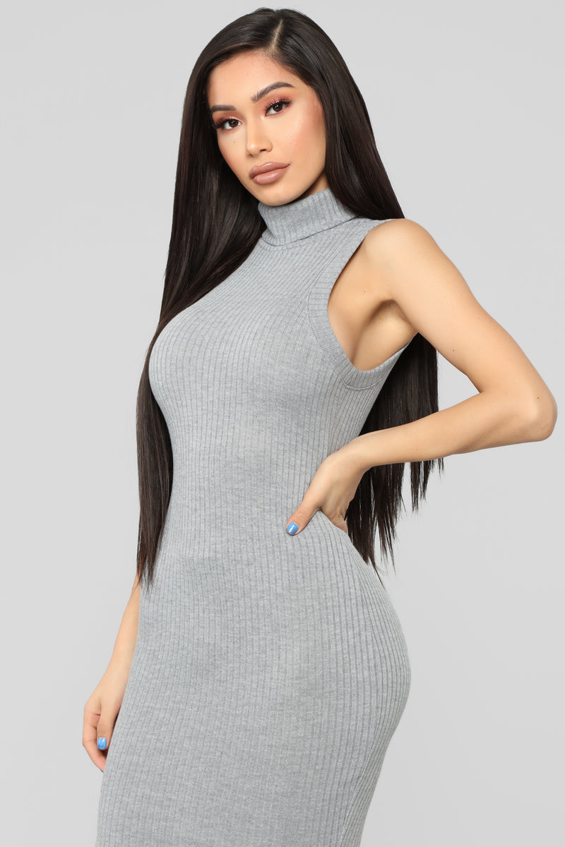 Ready For Some Chill Ribbed Mini Dress - Grey | Fashion Nova, Dresses ...