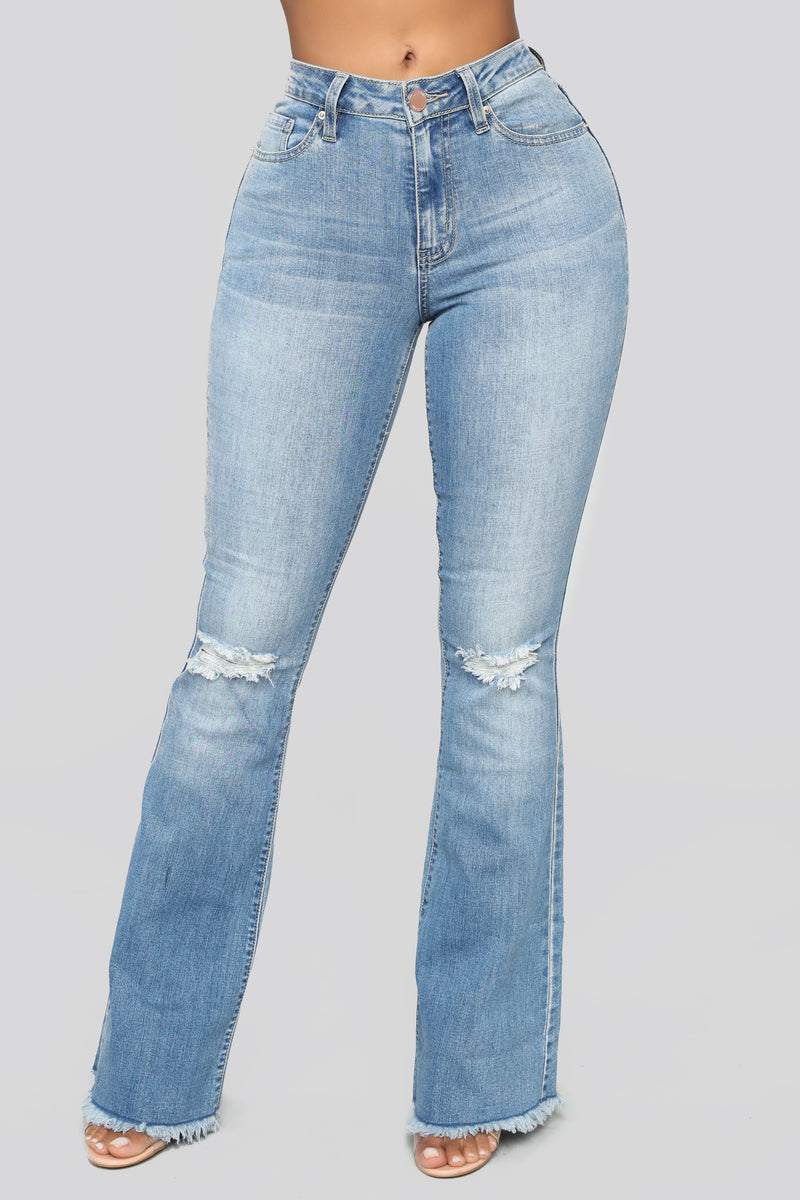 Nothing But The Best Flare Jeans - Medium Blue Wash | Fashion Nova ...