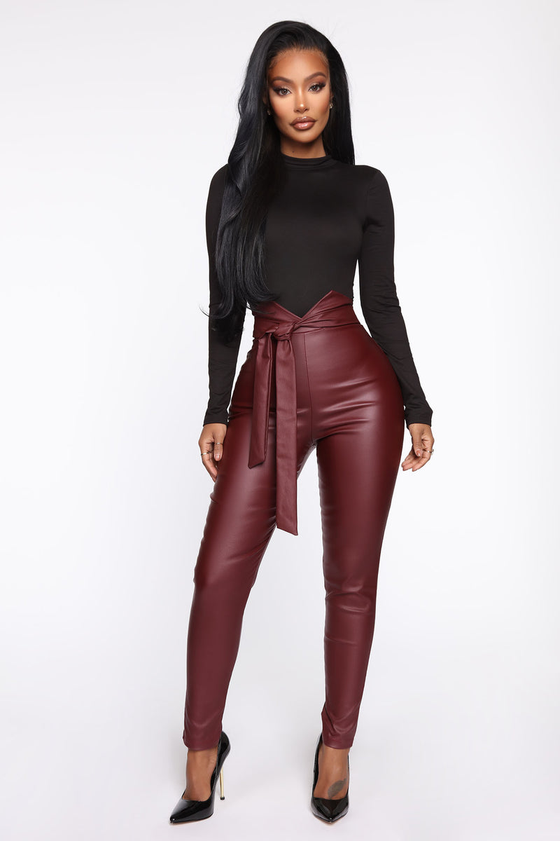 You Thinking Of Me Pants - Burgundy | Fashion Nova, Pants | Fashion Nova