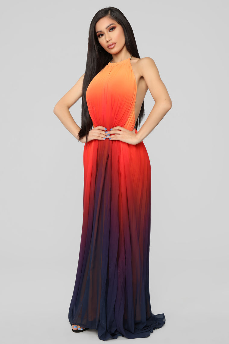 Sunset Ombre Dress - Orange Ombre, Luxe 